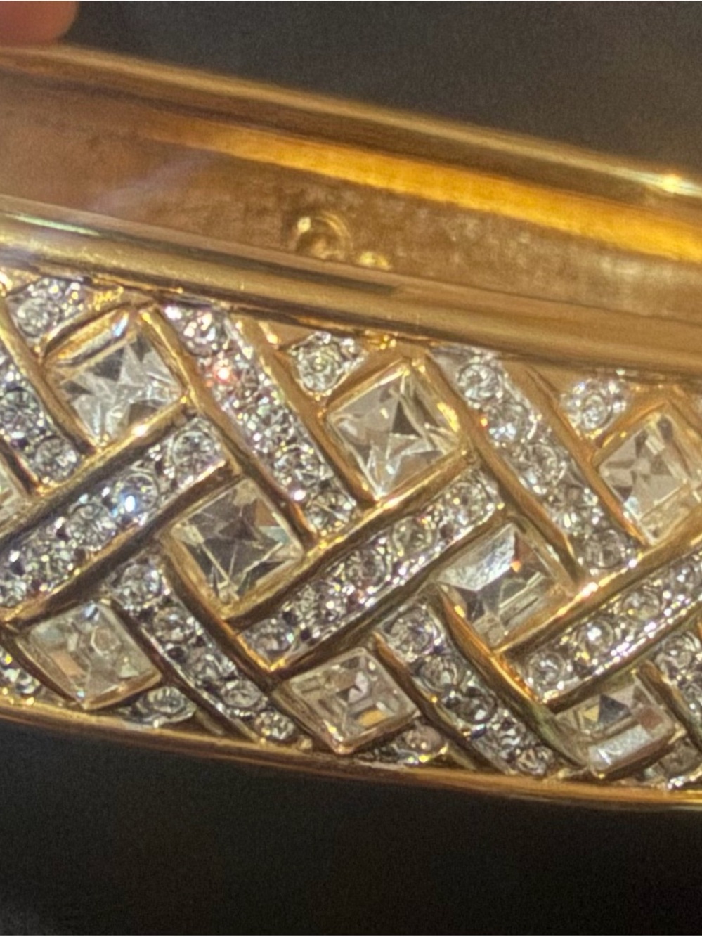 Swarovski Gold Crystal Pavé Woven Bangle Bracelet